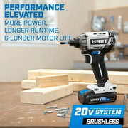 HART HPID25B 20-Volt Brushless Impact Driver Kit (1) 20-Volt 2.0Ah Lithium-ion Battery