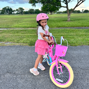 Glerc Maggie 16 Inch Kids Girls Bike, Princess Style with Doll Seat, Basket, Training Wheels, Pink, BG1012YD16pk