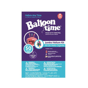 Balloon Time 12in Jumbo Helium Tank Kit with Colorful Latex Balloons