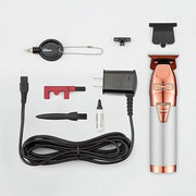 BaBylissPRO FX+ Rose Gold All-Metal Lithium Outlining Hair Trimmer, Cord/Cordless, USB-C Charging, Titanium T-Blade, FX787NRG