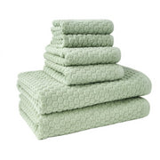 Beautiful 6-Piece Towel Set, Contains 2 Bath Towels, 2 Hand Towels, and 2 Washcloths - Sage Green by Drew Barrymore