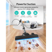 TaoTronics Canister Vacuum Cleaner, 1200W Brushless Motor, 3.7QT Bagless Dust Cup, Double HEPA Filter, Turbo Brush, Silver Purple, TT-VC1200W