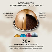 Nespresso Vertuo Pop+ Deluxe Espresso Machine, Black Matte Chrome, 37.2 fl oz Water Tank, 19 Bars Pressure, ENV95BMC