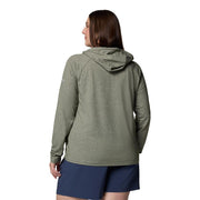 Columbia Women's PFG Uncharted Athletic Hoodie, Active Fit, Omni-Wick Moisture Management, Omni-Shade UPF 30 Protection, Cypress Heather, Small, 207039