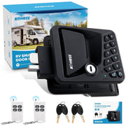 Kohree RV Door Lock Keyless Entry, 4-in-1 Fingerprint Bluetooth App Keypad Remote Control, Black Metal Body, KR3414-WR