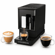 Casabrews ACAFE Plus Automatic Espresso Machine, 20-Bar Pressure, Built-in Burr Grinder with 5 Settings, Touchscreen Control, Milk Frother, Black