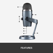 Blue 988-000088 Yeti Nano Premium USB Mic for Recording and Streaming - Shadow Grey