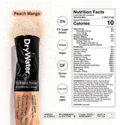 DryWater Hydration Powder (Electrolytes + Vitamins), Peach Mango, 0.39 Ounce (Pack of 6)