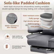 Coolhut Big and Tall Ergonomic Office Chair, 500 lb Capacity, High Back, Adjustable Arms and Footrest, PU Leather, Gray