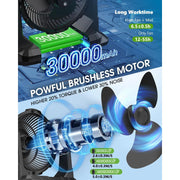 JINLICTE Portable Misting Fan, Rechargeable Battery Operated, 3-Speed, 12.4 in Diameter, Green