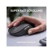 Logitech Signature Slim MK955 Wireless Keyboard and Mouse Combo, Quiet Typing, SmartWheel Scrolling, Multi-Device Bluetooth, Graphite, 920-012427