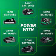 Metabo HPT 18V MultiVolt Cordless 5-Inch Random Orbital Sander, Brushless Motor, Variable Speed, Electric Brake, Lightweight, Green, SV1813DAQ4
