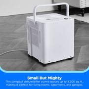 Midea Cube 35 Pint Dehumidifier, Smart Wi-Fi Control, Voice Compatible, 4.2 Gallon Tank, Continuous Drain Hose, White, MAD35S1QWT-A