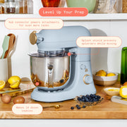 Beautiful 19895 6 Qt Tilt-Head Stand Mixer with Dough Hook, Flat Beater, Balloon Whisk, Cornflower Blue
