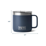 YETI Rambler 14 oz Ceramic Lined Stackable Mug, Vacuum Insulated Stainless Steel with MagSlider Lid, Navy