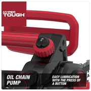 Hyper Tough 14 in Electric Corded Chainsaw, 9-Amp Motor, Laminated Bar, Semi-Skip Chain, Tool-Less Tensioning, Built-In Oil Pump, Top Handle, 7 lb, HY160855821603