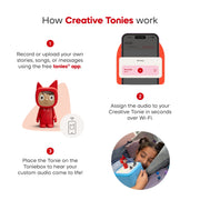 Tonies Toniebox Lite Screen-Free Audio Player Starter Set with Rubie Creative Tonie, Red, Ages 1-12+, 11005184-02