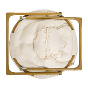 Flash Furniture Kids 23 Inch Folding Saucer Chair, Ivory Faux Fur Upholstery, Soft Gold Steel Frame, Cozy Mini Moon Chair FV-FMC-030-IV-SGD-GG