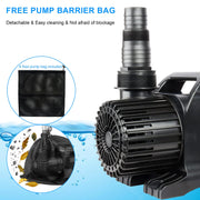 OYO WATER Submersible Pond Pump, 11800 GPH, 850W Motor, Black, 32.8FT Cord, Waterfall and Fountain Pump with Barrier Pump Bag
