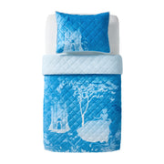 Disney Princess Cinderella's Castle Bedding Set, Blue, Twin/Full, 2-Piece Quilted Polyester Microfiber