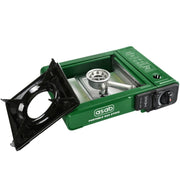 ASAB Portable Camping Gas Cooker Single Burner Stove Butane BBQ Carry Bag Outdoor, Green