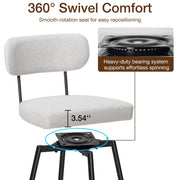 Hommpa LX0520 Swivel Bar Stools Set of 4, Counter Height 26