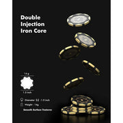 HEITOK Clay Poker Chip Set, 100 Pieces, 14g Weighted Clay Composite Chips, Multicolor, Includes Playing Cards, Dice, Dealer Button, Aluminum Carrying Case, XY-8111
