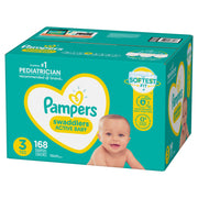Pampers Swaddlers Diapers, Soft and Absorbent, Size 3, 168 ct