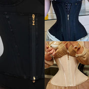 Weflink Waist Trainer for Women Underbust Corset with 15 Elastic Bones, Firm Abdominal Compression, Anti-Droop Design, Black or Complexion, XS to XXL