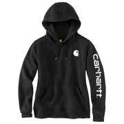 Carhartt Relaxed Fit Midweight Logo Sleeve Graphic Sweatshirt for Ladies - Black - XL
