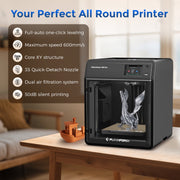 Flashforge Adventurer 5M Pro 3D Printer, High Speed 600mm/s, Enclosed Chamber, Auto Leveling, 8.7 in Build Volume, Black