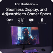 LG UltraGear 27-Inch QHD OLED Gaming Monitor, 240Hz Refresh Rate, 0.03ms Response Time, NVIDIA G-SYNC Compatible, AMD FreeSync Premium Pro, DisplayHDR True Black 400, Adjustable Stand, Black