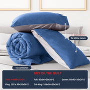 WhatsBedding WG-LDSET-BGF Full Size Comforter Set, 3-Piece, Full, Blue/Gray