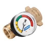 Camco RV Water Pressure Regulator with Gauge, Lead-Free Brass, Drinking Water Safe, 3/4-Inch Garden Hose Thread, 40063
