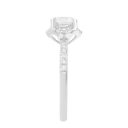 Brilliance Fine Jewelry Round 1.5 Carat Lab Grown Diamond Halo Bridal Ring, Sterling Silver, Size 7