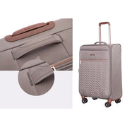 Travelhouse TH1207-3KH 3 Piece Softside Expandable Lightweight Suitcase Set with Spinner Wheels.(Khaki)