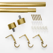 Better Homes & Gardens BHS606553800450 Adjustable Single Curtain Rod Set, 1 in Plated Brass, 42 to 120