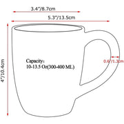 Calenzana Coffee Mug Set, 6 Pack, Embossed Multi-Pattern Black Ceramic Cups, 11.8 fl oz