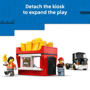 LEGO City Fries Food Truck Toy Building Set, 216 Pieces, Multicolor, Ages 5+, Includes 2 Minifigures and Detachable Kiosk, 6585628
