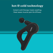HoMedics Therapist Pro+ DuoTemp Cordless Full Body Percussion Massager, Hot & Cold Peltier Technology, 6 Attachments, 4 Speeds, Pressure Sensor, Black