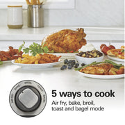 Hamilton Beach Sure-Crisp 6 Slice Air Fry Toaster Oven with Easy-View Window, Silver with Black and Stainless Steel Accents, 31480