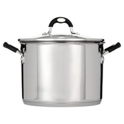 Tramontina 8 Qt Gourmet Stainless Steel Stock Pot with Lock and Drain and See-Through Lid