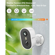 ANRAN C2 Outdoor Security Camera with Spotlight Waterproof PIR Detection 2.4Ghz Wi-Fi Rechargeable, White