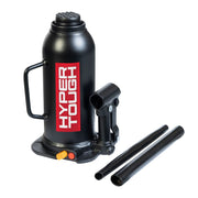Hyper Tough T92013W 20 Ton Bottle Jack, Adjustable Height 9.25-17.52 in, Stainless Steel, Black