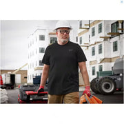 Milwaukee 603B-M Men's Cotton/Polyester Short-Sleeve Hybrid Work T-Shirt, Medium Black