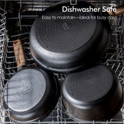 Sensarte Ceramic Nonstick Cookware Set, 24 Pieces, Die-Cast Aluminum, Induction Compatible, Matte Black