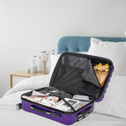 Zimtown 3 Piece Nested Spinner Suitcase Luggage Set With TSA Lock Purple