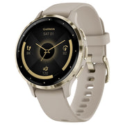 Garmin 010-02785-02 Venu 3S Soft Gold Stainless Steel Bezel 1.2-Inch AMOLED Touchscreen Display Smart Watch with 41mm French Gray Case