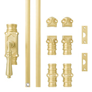 Signature Hardware Romlain Window Cremone Security Bolt, Solid Polished Brass, Right-Hand Lever, 72 Inch