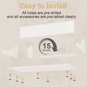 Tarnorci 54 in 2-Layer Washer Dryer Countertop with Storage Shelf and Side Safety Edge, White, XYJB-02-01